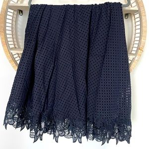 Ann Taylor navy midi length A-line skirt